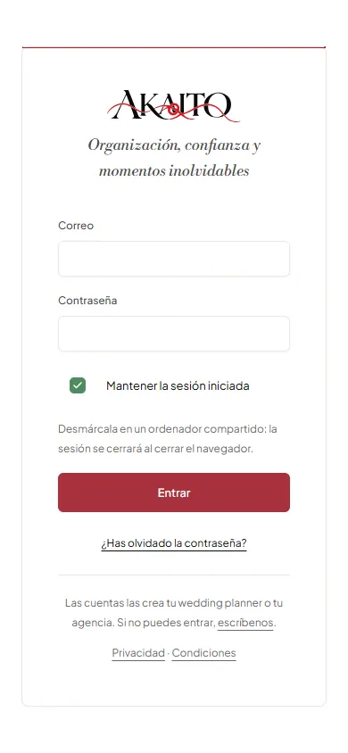 En el móvil, la misma página con el formulario a todo el ancho.