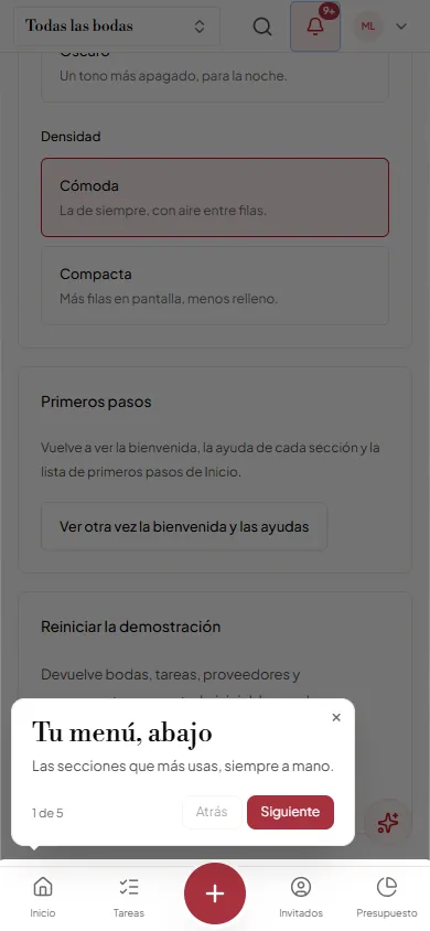 En el móvil, el primer paso señala la barra de abajo.